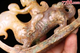 高古战汉羽人驭兽貔貅摆件