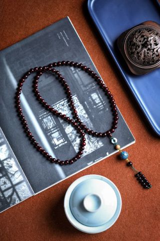 小叶紫檀原创【嫣蓝】8mm108颗